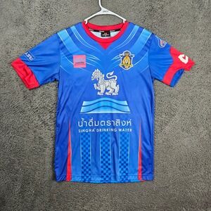Warrix Chiangmai FC Soccer Jersey Blue Red XL Singha Sponsor Thai League Shirt
